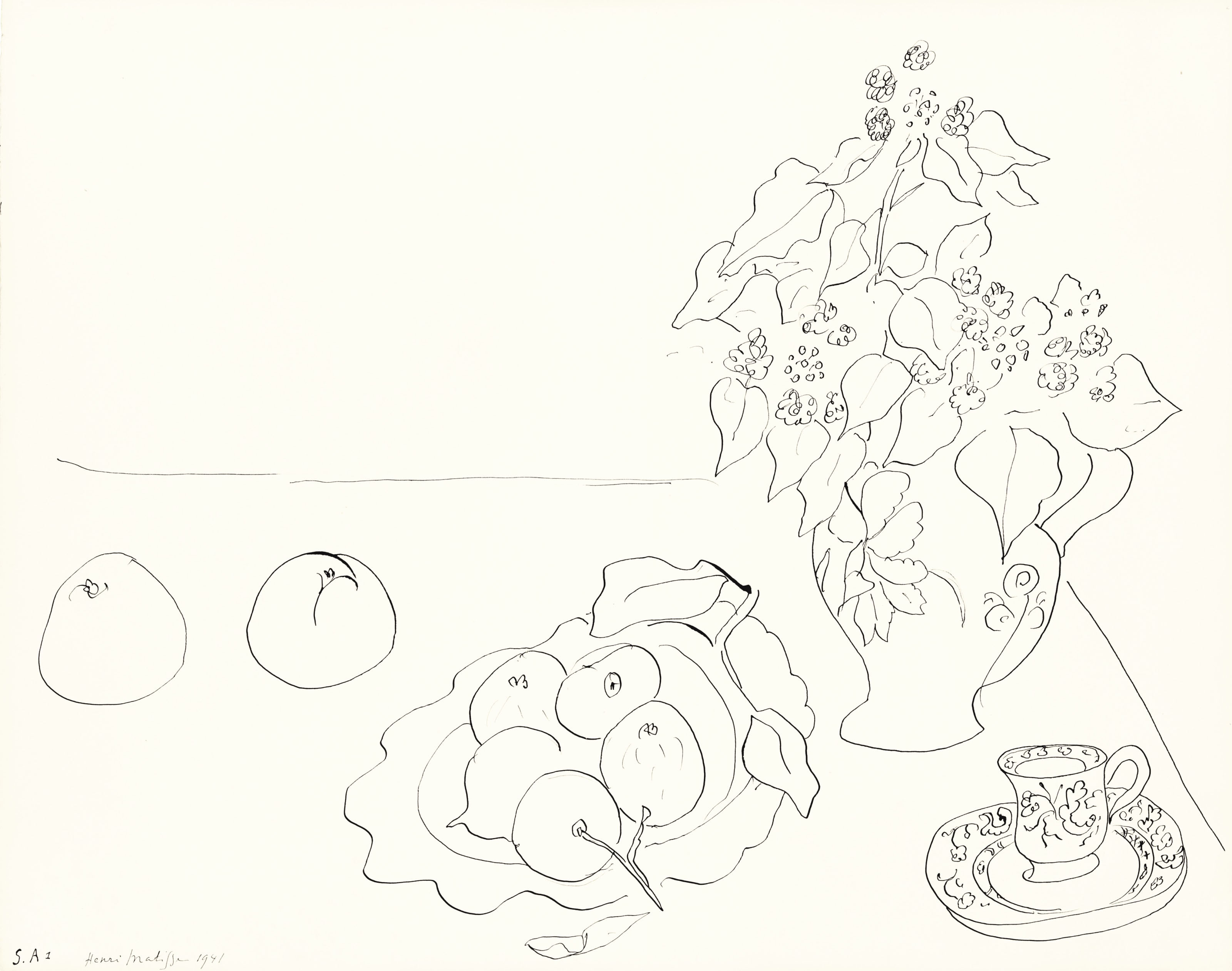 2018 NYR 15978 0103 000henri matisse fleurs fruits et tasse